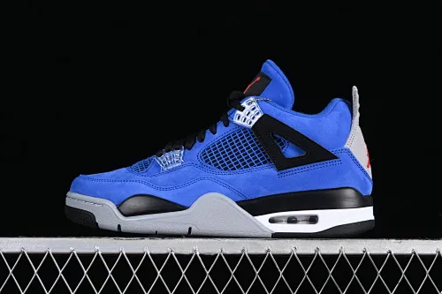 All Categories Air Jordan Jordan Series Basketball Shoes Air Jordan 4 GX Foreign Trade Edition Air Jordan 4 Retro "Eminem Encore" AJ4 Joe 4 Helm Blue Suede Basketball Shoes